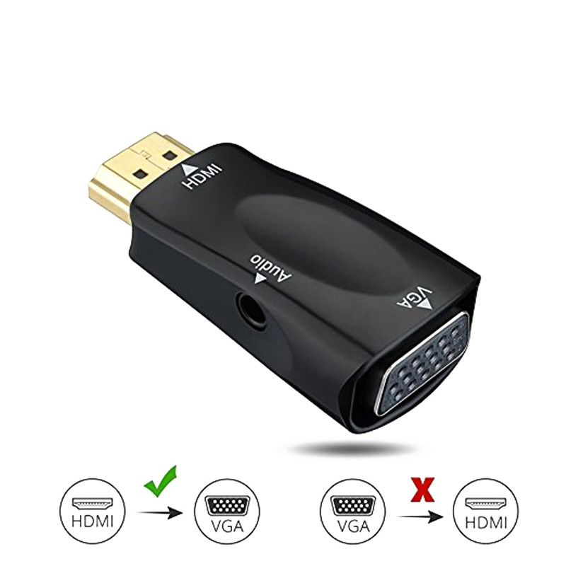 1080P HDMI Male to VGA Female Adapter Video Converter with Audio Output Cable 1080P HDMI Male to VGA Female Adapter Video Converter with Audio Output Cable
