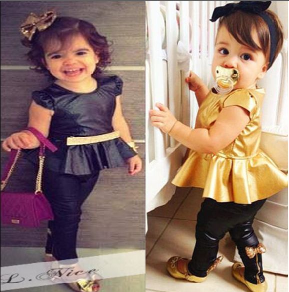 Fashion Kids Baby Girls Toddler Shirt Dress + Legging Pants Set Clothes Outfits Fashion Kids Baby Girls Toddler Shirt Dress + Legging Pants Set Clothes Outfits