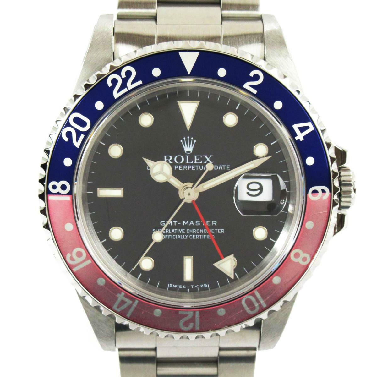 Rolex GMT Master Pepsi Watch Black Dial Stainless Steel 16700