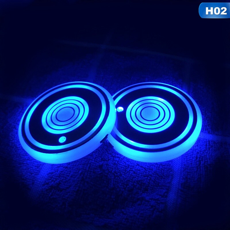 2x LED Cup Pad Car Accessories Light Cover Interior Decoration Lights 2x LED Cup Pad Car Accessories Light Cover Interior Decoration Lights