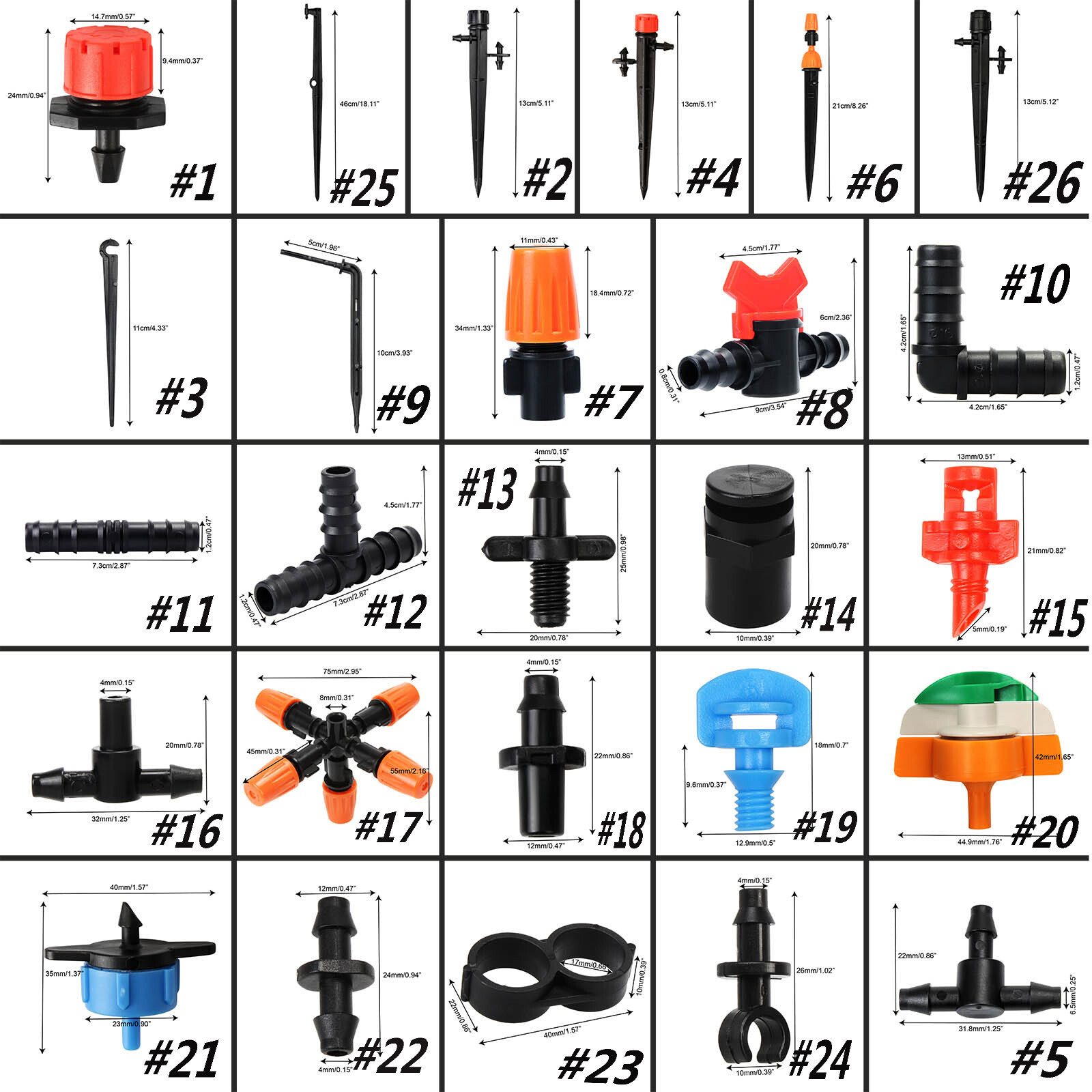 Garden Irrigation Mist Micro Drip Flow Dripper Water Drip Head Hose System Garden Irrigation Mist Micro Drip Flow Dripper Water Drip Head Hose System