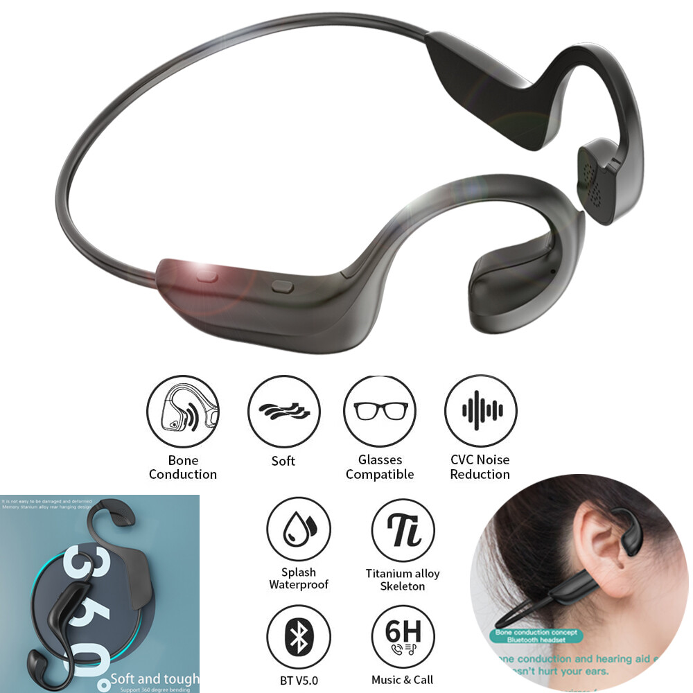 Bluetooth 5.0 Open Ear Wireless Bone Conduction Headphones Waterproof Headset US Bluetooth 5.0 Open Ear Wireless Bone Conduction Headphones Waterproof Headset US