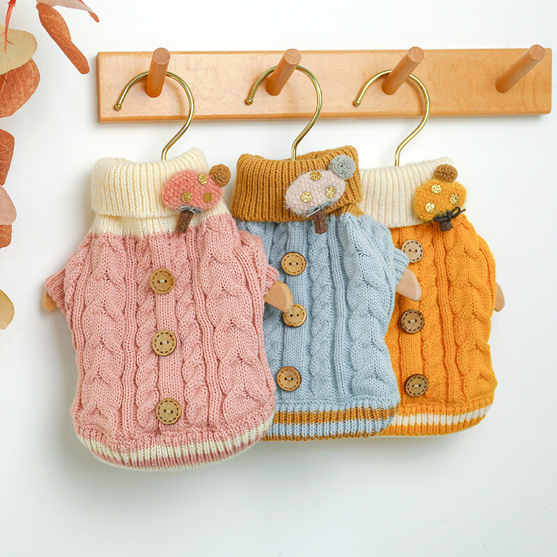 Pet Dog Puppy Cat Sweater Clothes Classic Button Sweater Winter Warm Dogs Coat Pet Dog Puppy Cat Sweater Clothes Classic Button Sweater Winter Warm Dogs Coat