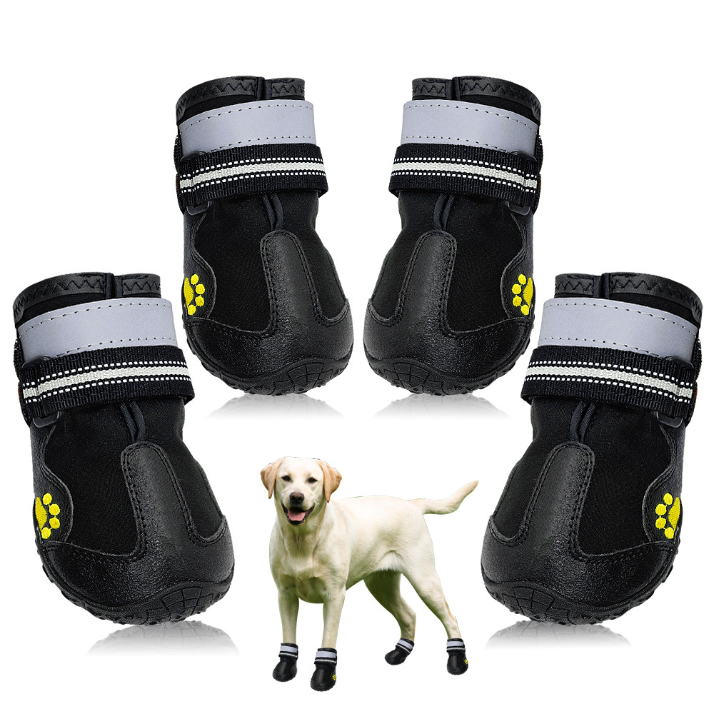 Reflective Dog Shoes for Large Dogs Waterproof Rubber Rain Snow Boots Anti-slip Reflective Dog Shoes for Large Dogs Waterproof Rubber Rain Snow Boots Anti-slip