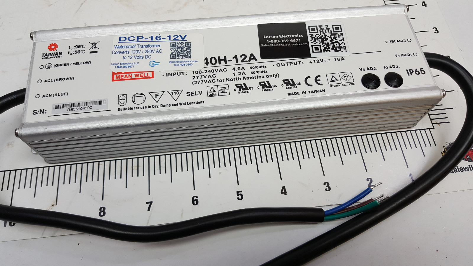 Larson Electronics DCP-16-12 waterproof converter transformer 100V /280V to 12V Larson Electronics DCP-16-12 waterproof converter transformer 100V /280V to 12V