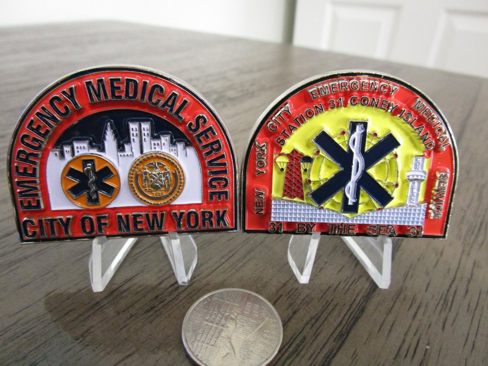 New York Emergency Medical Service Station 31 Coney Island EMS Challenge Coin New York Emergency Medical Service Station 31 Coney Island EMS Challenge Coin