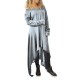 Skew Collar Cotton T-shirt Women Clothes Long Sleeve Irregular Fashion Gray Skew Collar Cotton T-shirt Women Clothes Long Sleeve Irregular Fashion Gray