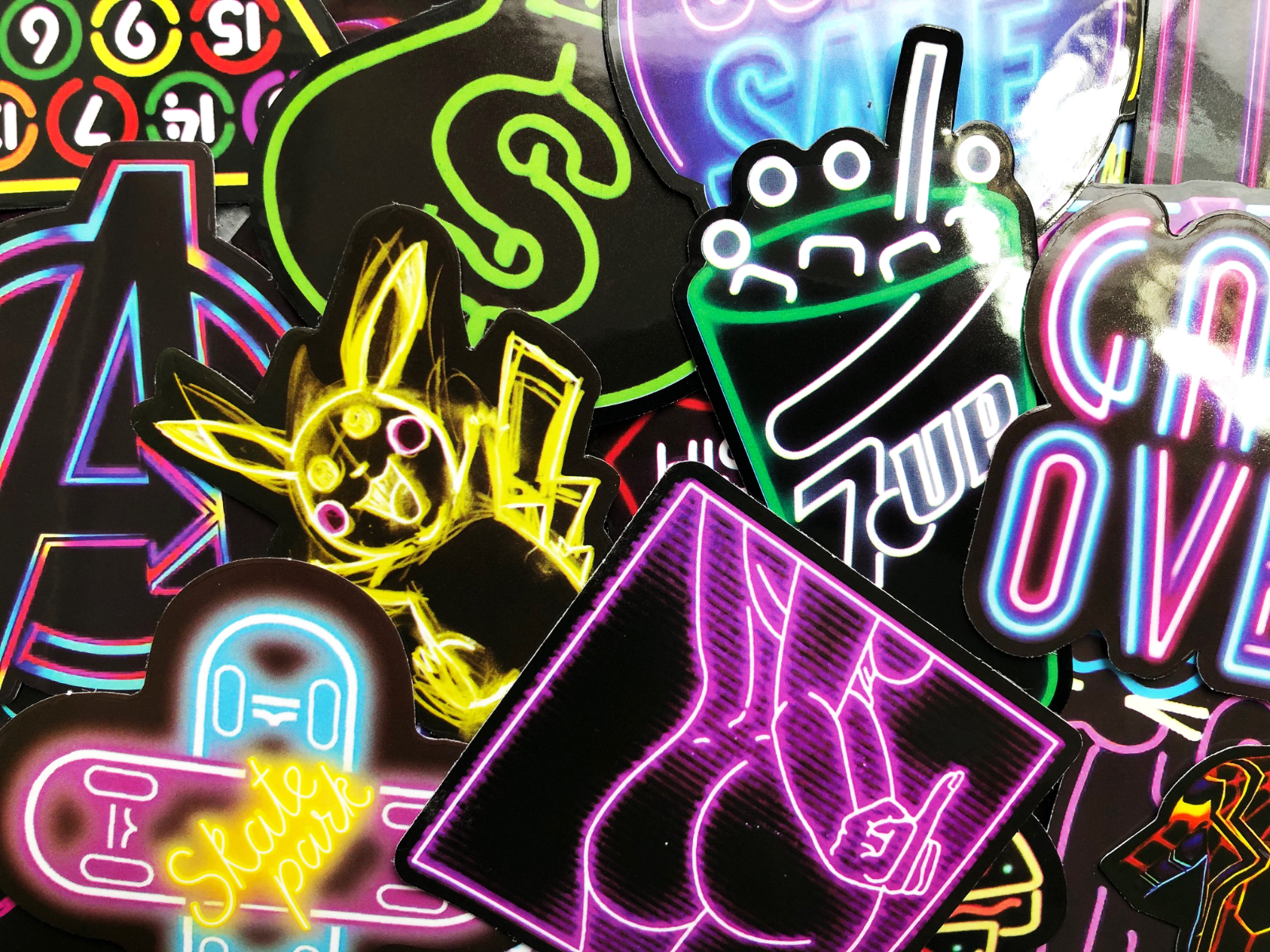 50 Variety Neon Style Stickers Decals For Phone Laptop Decoration Fun Colorful 50 Variety Neon Style Stickers Decals For Phone Laptop Decoration Fun Colorful