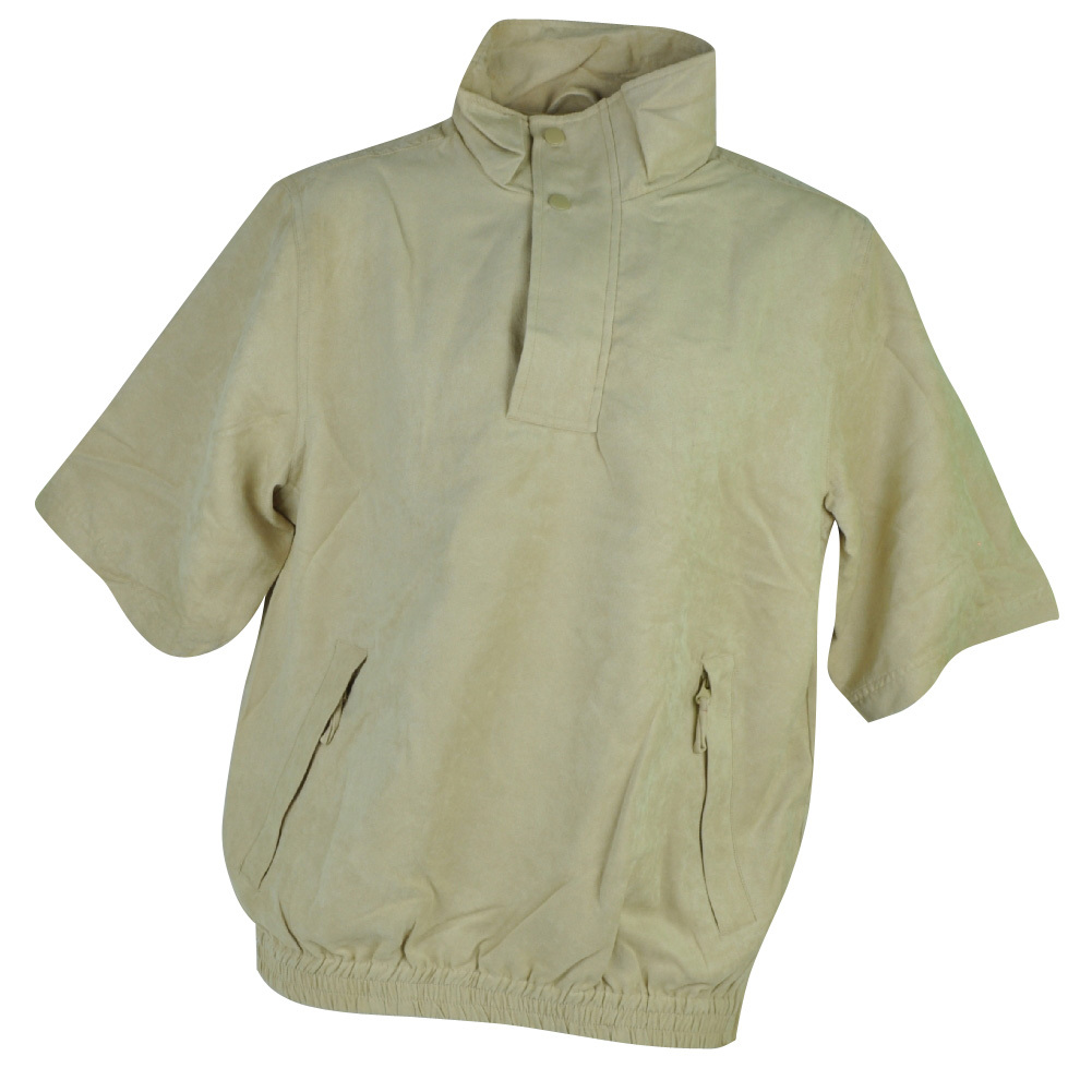 Beige Suede Sweat Shirt Mens Adult Pullover Turtle Neck Short Sleeves Fashion Beige Suede Sweat Shirt Mens Adult Pullover Turtle Neck Short Sleeves Fashion