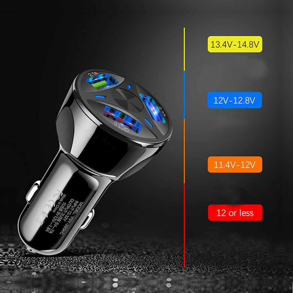 Universal 3-Port USB Car Charger Adapter LED QC 3.0 Fast Charging Accessories Universal 3-Port USB Car Charger Adapter LED QC 3.0 Fast Charging Accessories