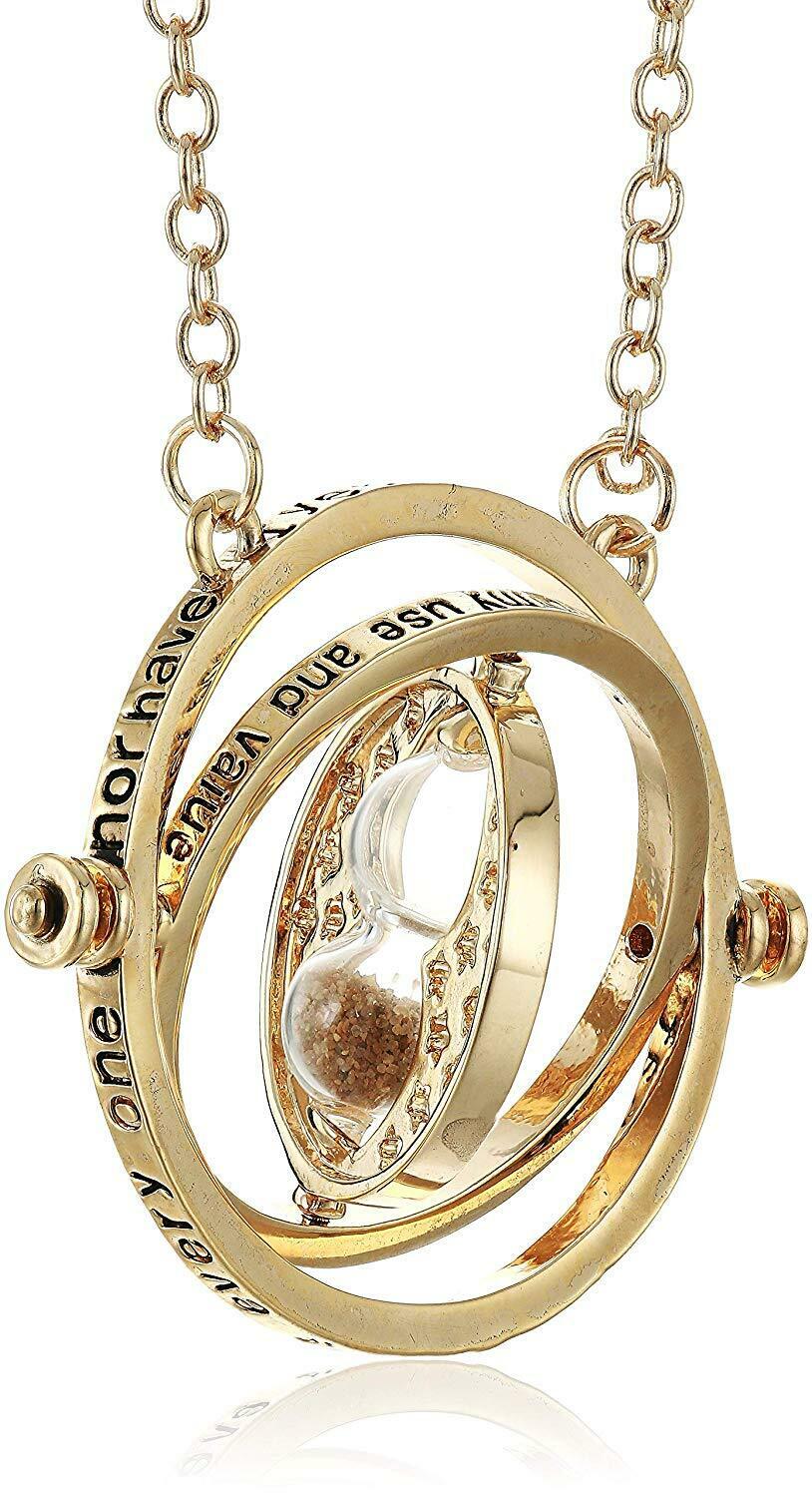 Harry Potter Gold Tone Hourglass Necklace Pendant Hermione Granger Time Turner Harry Potter Gold Tone Hourglass Necklace Pendant Hermione Granger Time Turner