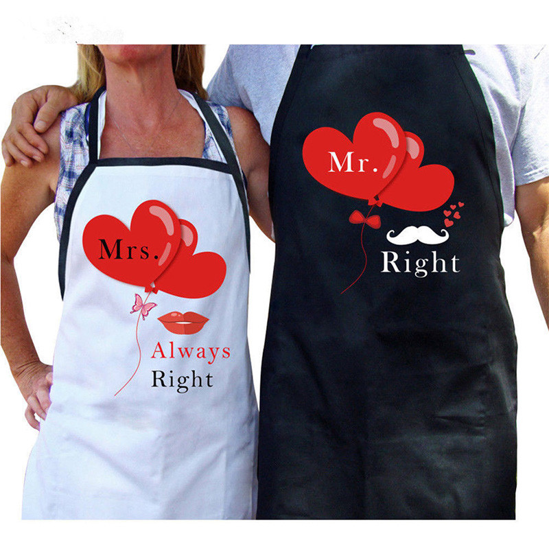 Mr And Mrs Couples Kitchen Aprons Cute Wedding Supplies N3