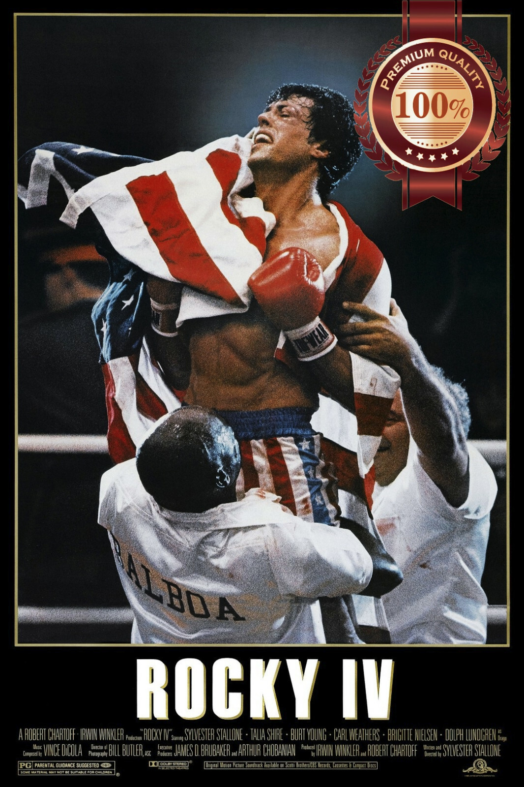 ROCKY IV 4 ORIGINAL 80s STALLONE OFFICIAL ORIGINAL MOVIE PRINT PREMIUM POSTER ROCKY IV 4 ORIGINAL 80s STALLONE OFFICIAL ORIGINAL MOVIE PRINT PREMIUM POSTER