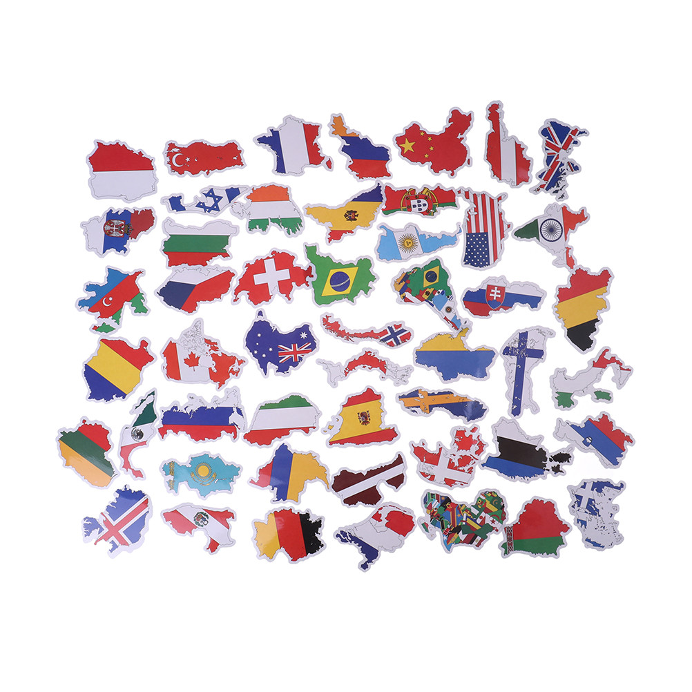 50Pcs National flags stickers DIY scrapbook suitcase laptop country map stic Y1 50Pcs National flags stickers DIY scrapbook suitcase laptop country map stic Y1