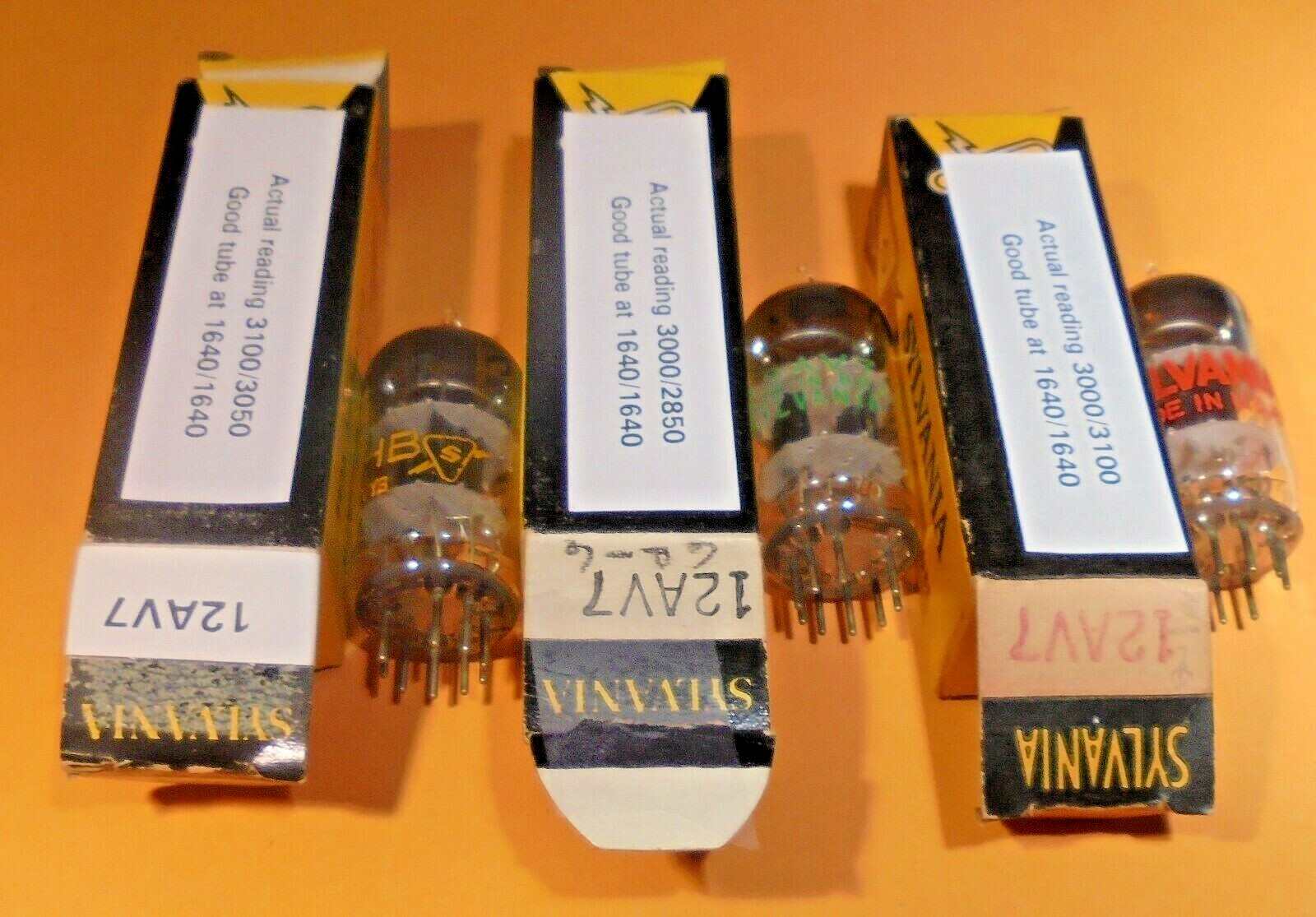 12AV7 Sylvania ELECTRONICS VACUUM TUBE HICKOK TESTED Lot of 3 12AV7 Sylvania ELECTRONICS VACUUM TUBE HICKOK TESTED Lot of 3
