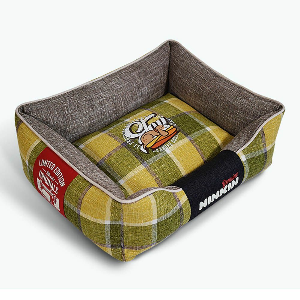 Dog Sofa Bed Pet Supplies Detachable Washable Bassinet Cat Kennel Plaid Mattress
