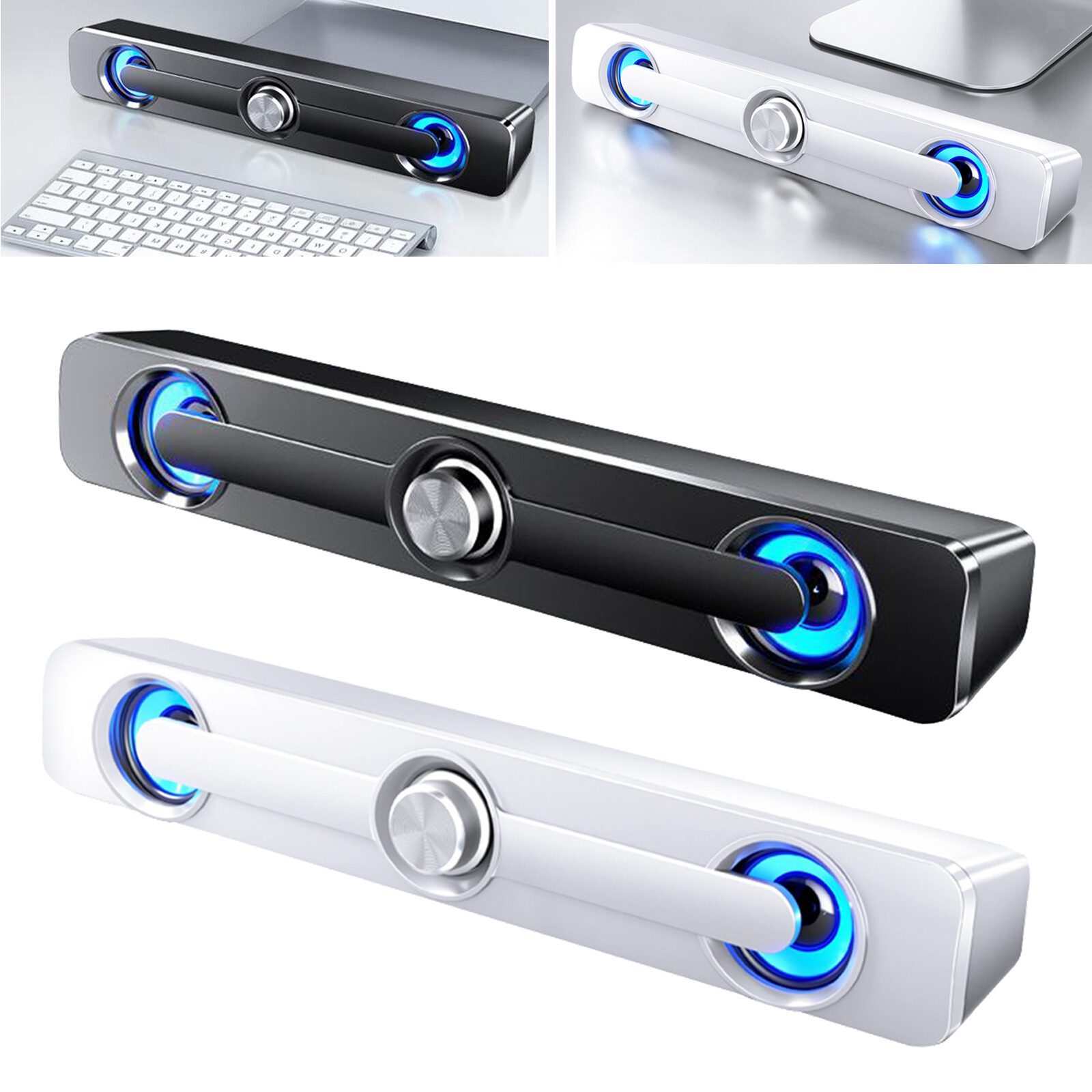 6W Desktop USB Powered Laptop Speakers Subwoofer Wired Sound Bar for PC 6W Desktop USB Powered Laptop Speakers Subwoofer Wired Sound Bar for PC