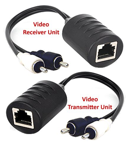 Composite RCA Video Audio Over Cat5 Cat5E Cat6 Balun Extender Composite RCA Video Audio Over Cat5 Cat5E Cat6 Balun Extender