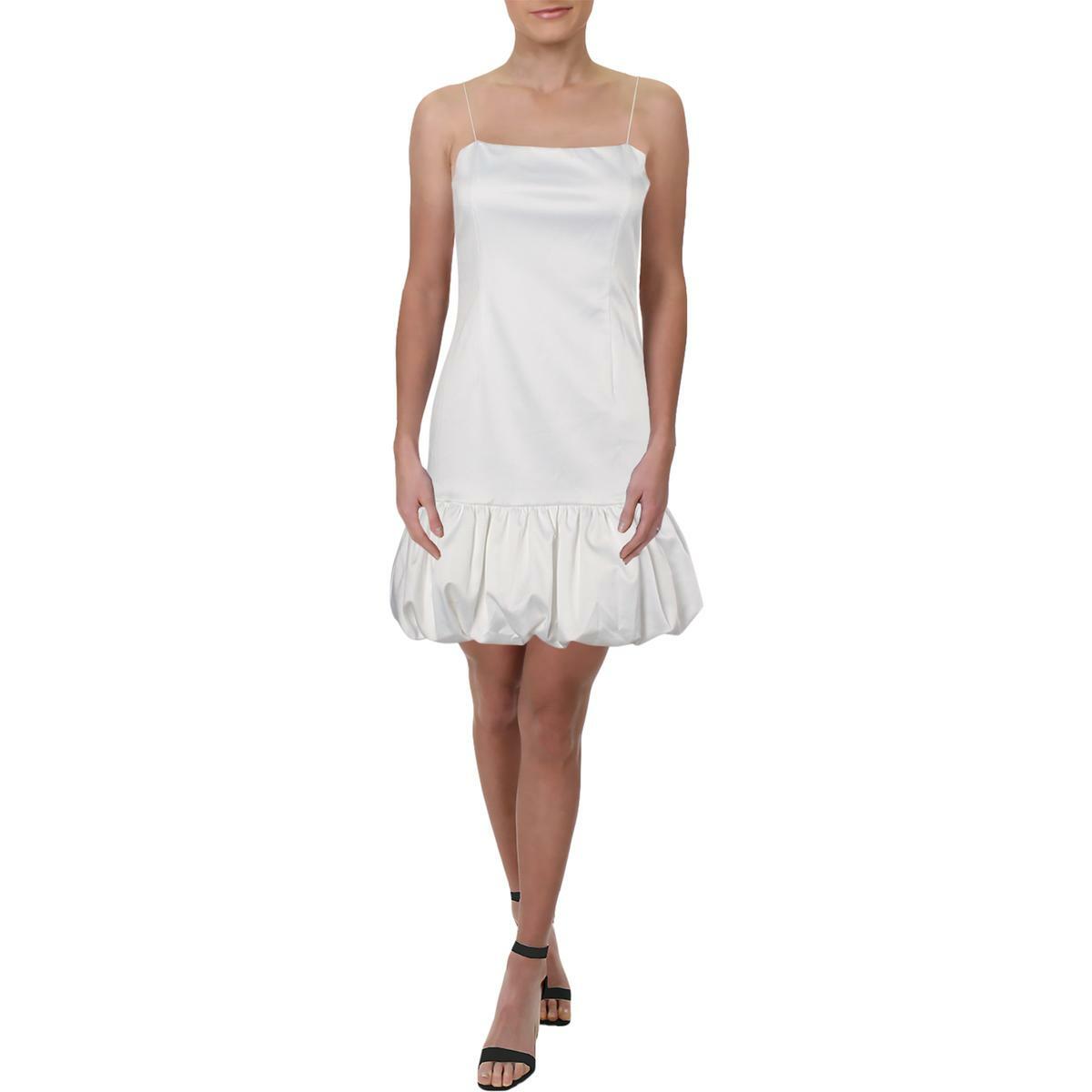 Aqua Womens Ivory Bubble Hem Sleeveless Night Out Flounce Dress M  5672
