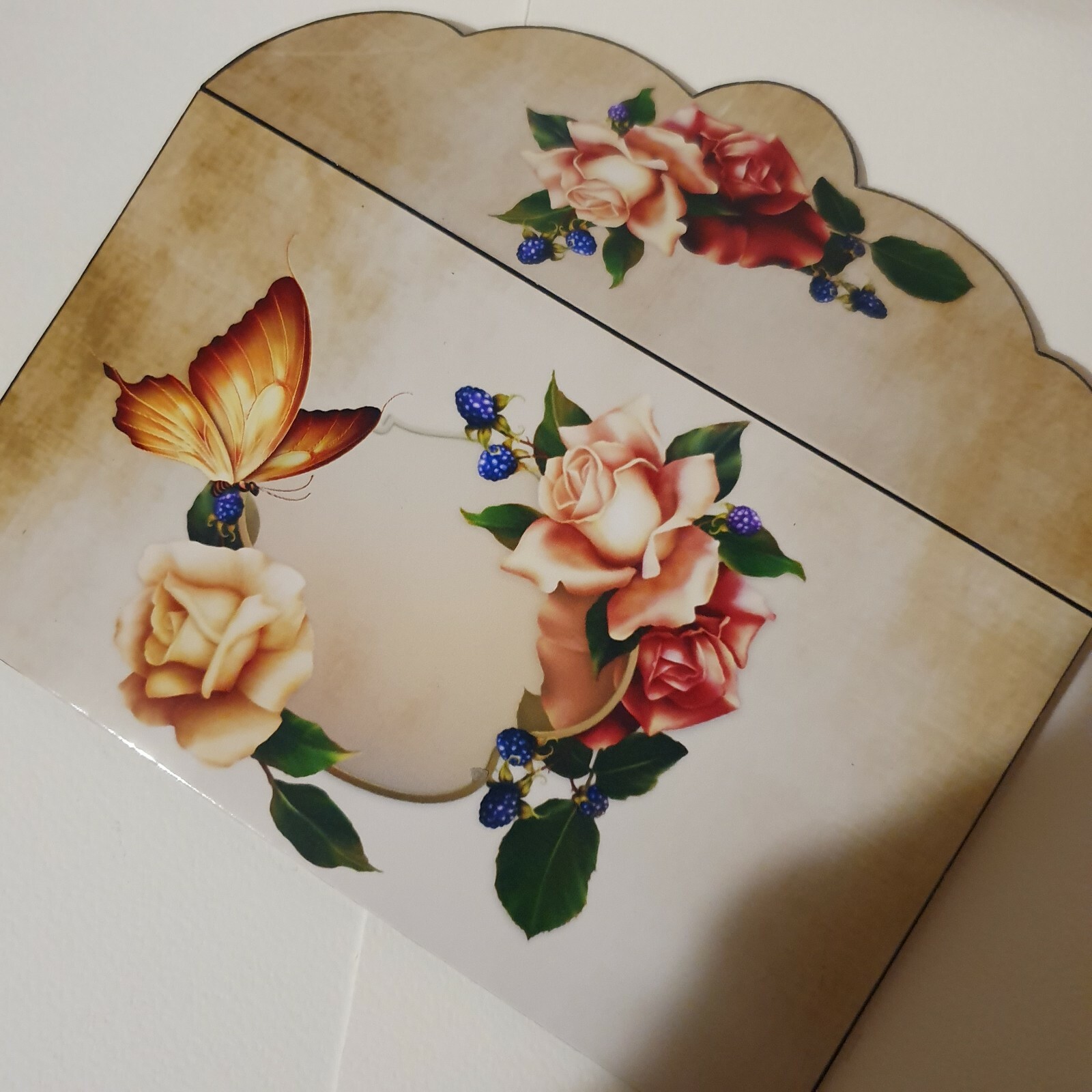 Pretty roses and butterflies Birthday/Gift card/money wallet/Envelope/voucher Pretty roses and butterflies Birthday/Gift card/money wallet/Envelope/voucher