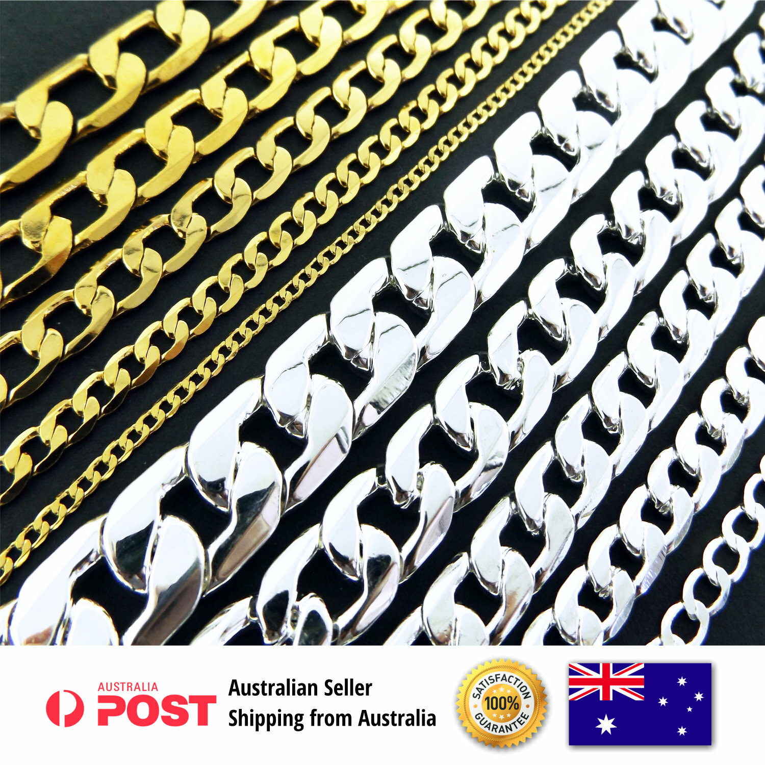 Necklace Chain Bracelet 925 Silver 18K Yellow Gold Filled Solid Curb Cuban Link Necklace Chain Bracelet 925 Silver 18K Yellow Gold Filled Solid Curb Cuban Link
