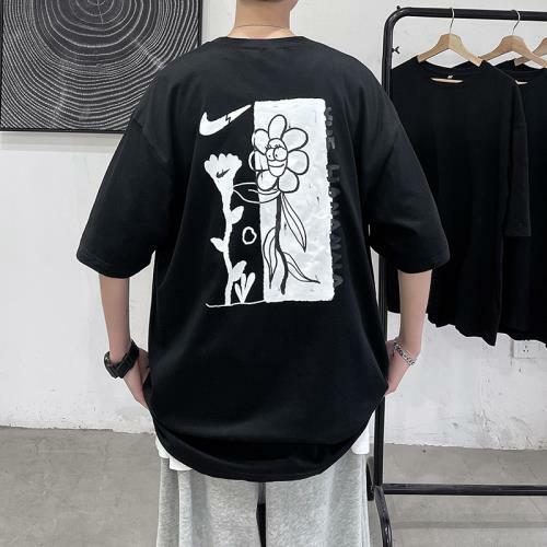 Men Fashion Wild Printing Raglan Sleeve Losse Round Neck Cotton Casual T-shirts Men Fashion Wild Printing Raglan Sleeve Losse Round Neck Cotton Casual T-shirts