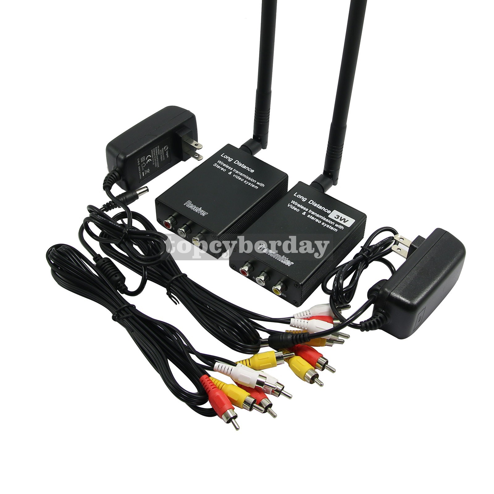 2.4G Wireless AV TV CCTV 3W Sender Camera DVR Audio Video Transmitter Receiver 2.4G Wireless AV TV CCTV 3W Sender Camera DVR Audio Video Transmitter Receiver