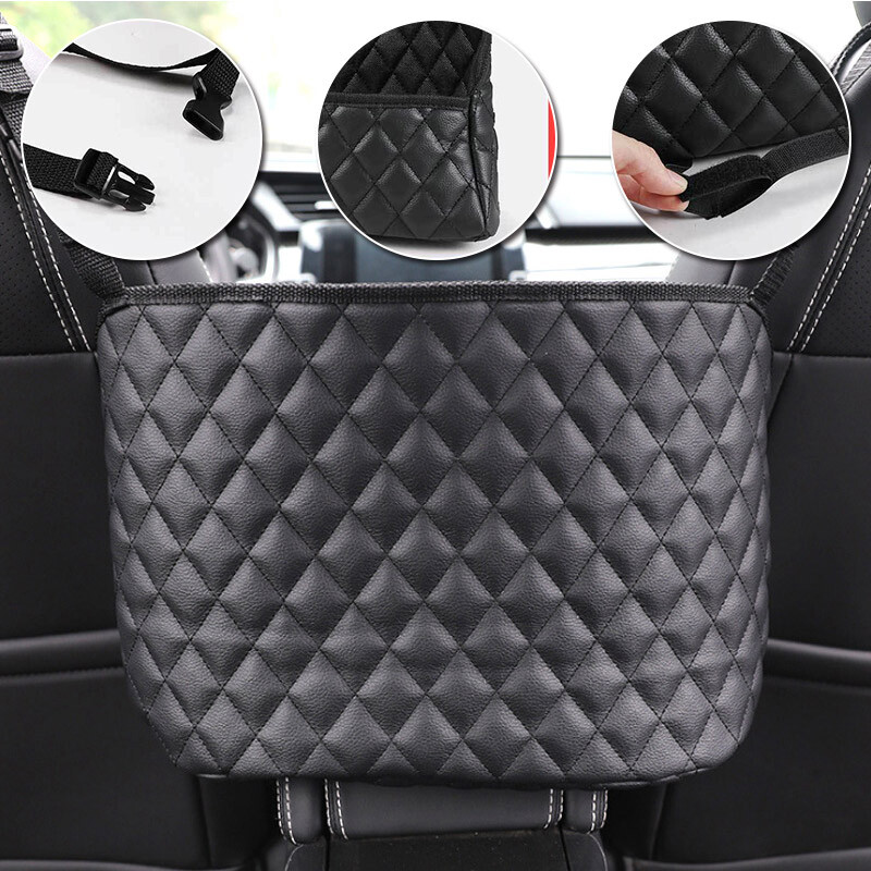 Car Storage Net Pocket Organizer Accessories PU Leather Bag Large Handbag Holder Car Storage Net Pocket Organizer Accessories PU Leather Bag Large Handbag Holder