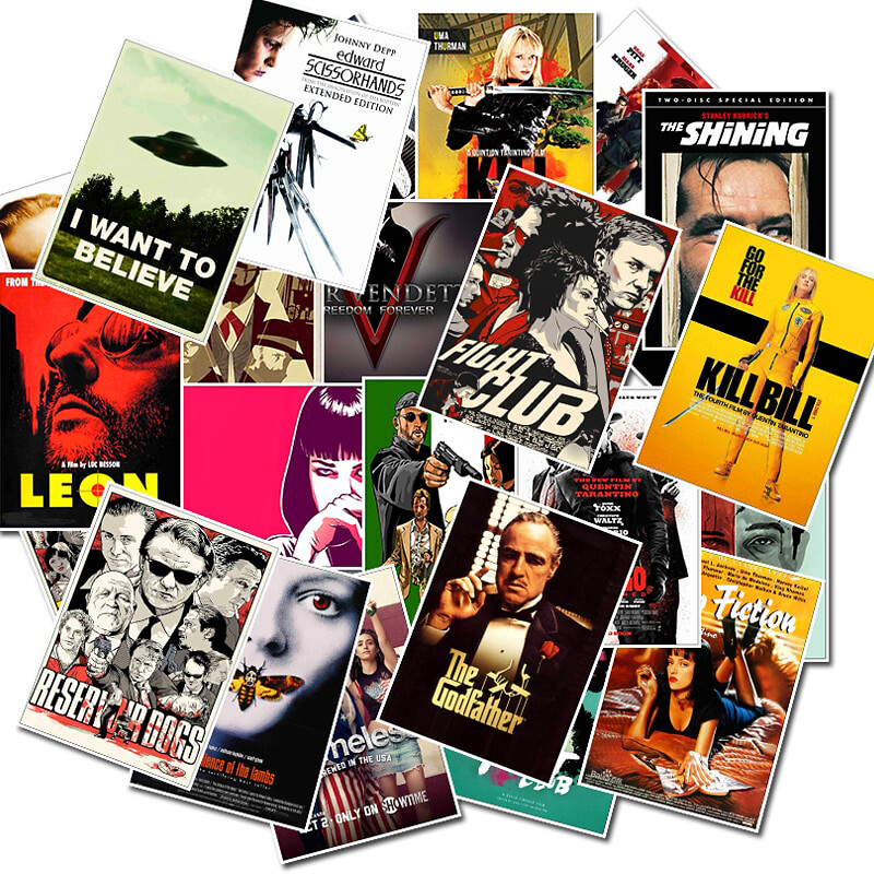 Classic Movie Stickers Skateboard Sticker Laptop Luggage Vinyl Decals 25/50 Pcs Classic Movie Stickers Skateboard Sticker Laptop Luggage Vinyl Decals 25/50 Pcs