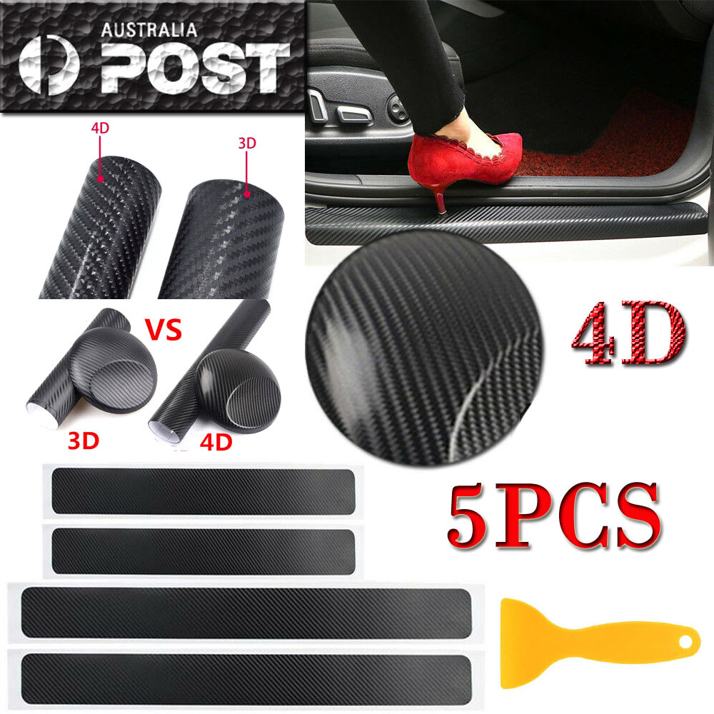 4Pcs Car Accessories 4D Carbon Fiber Door Sill Scuff Protector Stickers & Tool 4Pcs Car Accessories 4D Carbon Fiber Door Sill Scuff Protector Stickers & Tool