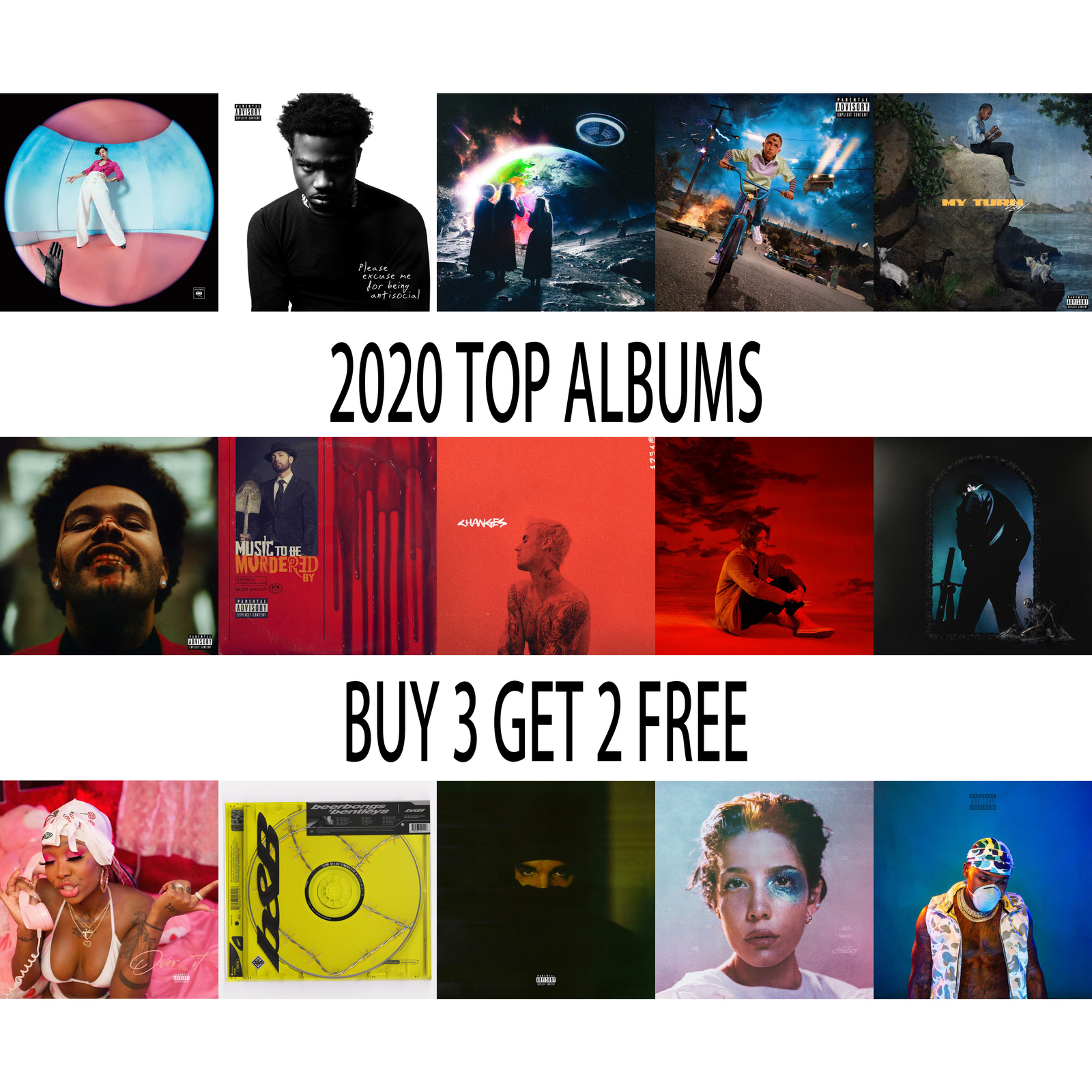 2020 YEAR-END CHARTS Hot Art Music Album Canvas Poster HD Print 14″ 18″ Sizes #1