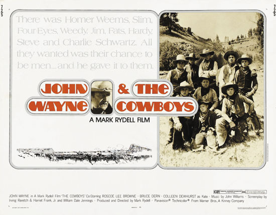 The cowboys John Wayne vintage movie poster print The cowboys John Wayne vintage movie poster print