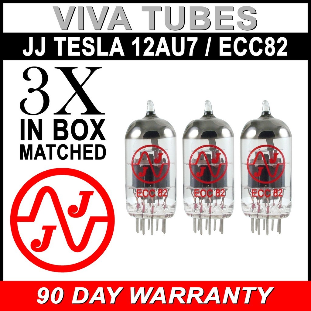 Brand New Gain Matched Trio (3) JJ Tesla Electronics 12AU7 / ECC82 Vacuum Tubes Brand New Gain Matched Trio (3) JJ Tesla Electronics 12AU7 / ECC82 Vacuum Tubes