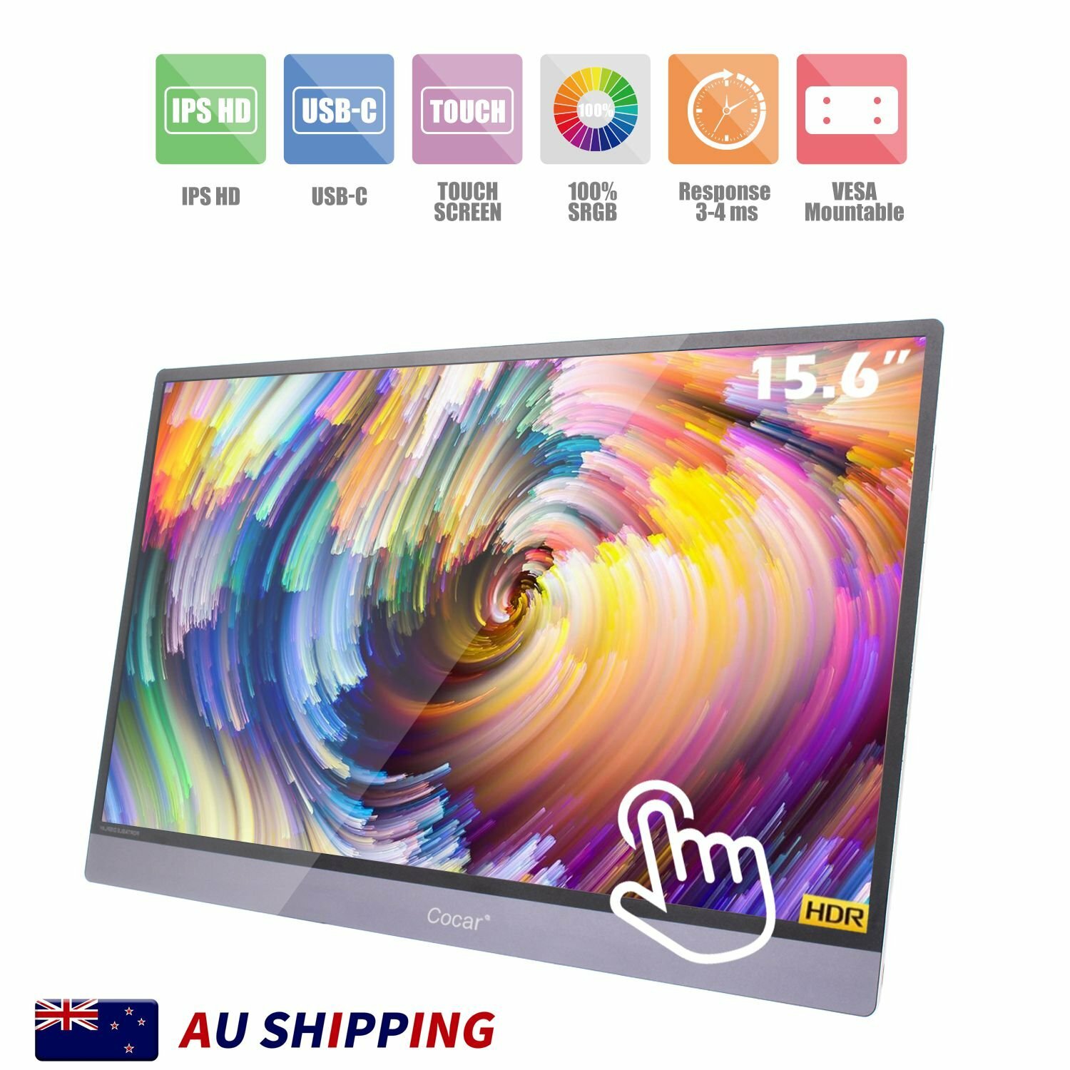 15.6″ Portable Monitor 1920x1080P HDR IPS Touch Screen Full-featured USB-C 15.6″ Portable Monitor 1920x1080P HDR IPS Touch Screen Full-featured USB-C
