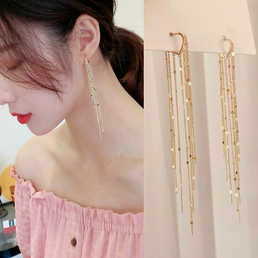 Fashion Heart Tassel Women Earrings Stud Long Drop Crystal Dangle Party Jewelry. Fashion Heart Tassel Women Earrings Stud Long Drop Crystal Dangle Party Jewelry.