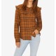 Sanctuary Clothing Womens Plaid Button Up Shirt, Brown, X-Large Sanctuary Clothing Womens Plaid Button Up Shirt, Brown, X-Large