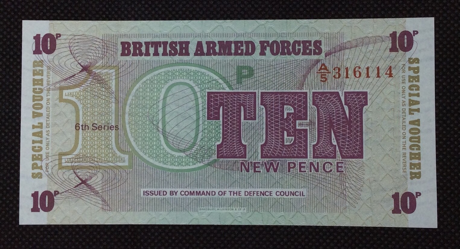 10 New Pence 1972 Great Britain Special Voucher UNC
