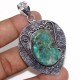 Chrysocolla 925 Silver Plated Handmade Gemstone Pendant 3.5″ Unique Gift GW Chrysocolla 925 Silver Plated Handmade Gemstone Pendant 3.5″ Unique Gift GW