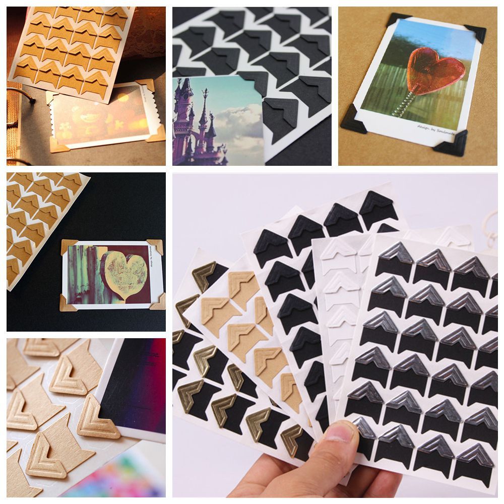 DIY Self-Adhesive Vintage Photo Corner kraft Paper Stickers Frame Albums Decor DIY Self-Adhesive Vintage Photo Corner kraft Paper Stickers Frame Albums Decor