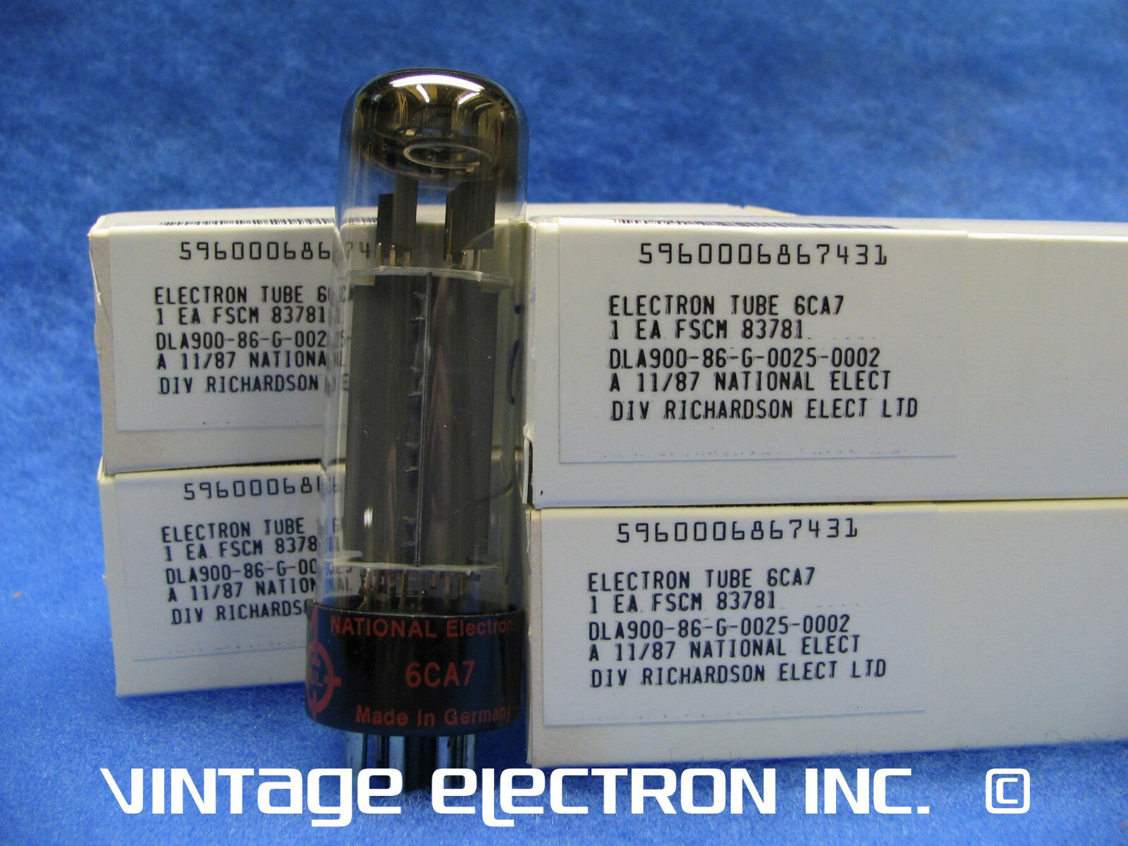 NOS MATCHED QUAD EL34 (6CA7) Vacuum Tubes – NATIONAL ELECTRONICS – GERMANY 1987 NOS MATCHED QUAD EL34 (6CA7) Vacuum Tubes – NATIONAL ELECTRONICS – GERMANY 1987