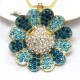 Hot Jewelry Fashion Blue Bling Sunflower Flower Crystal Pendant Women Necklace Hot Jewelry Fashion Blue Bling Sunflower Flower Crystal Pendant Women Necklace