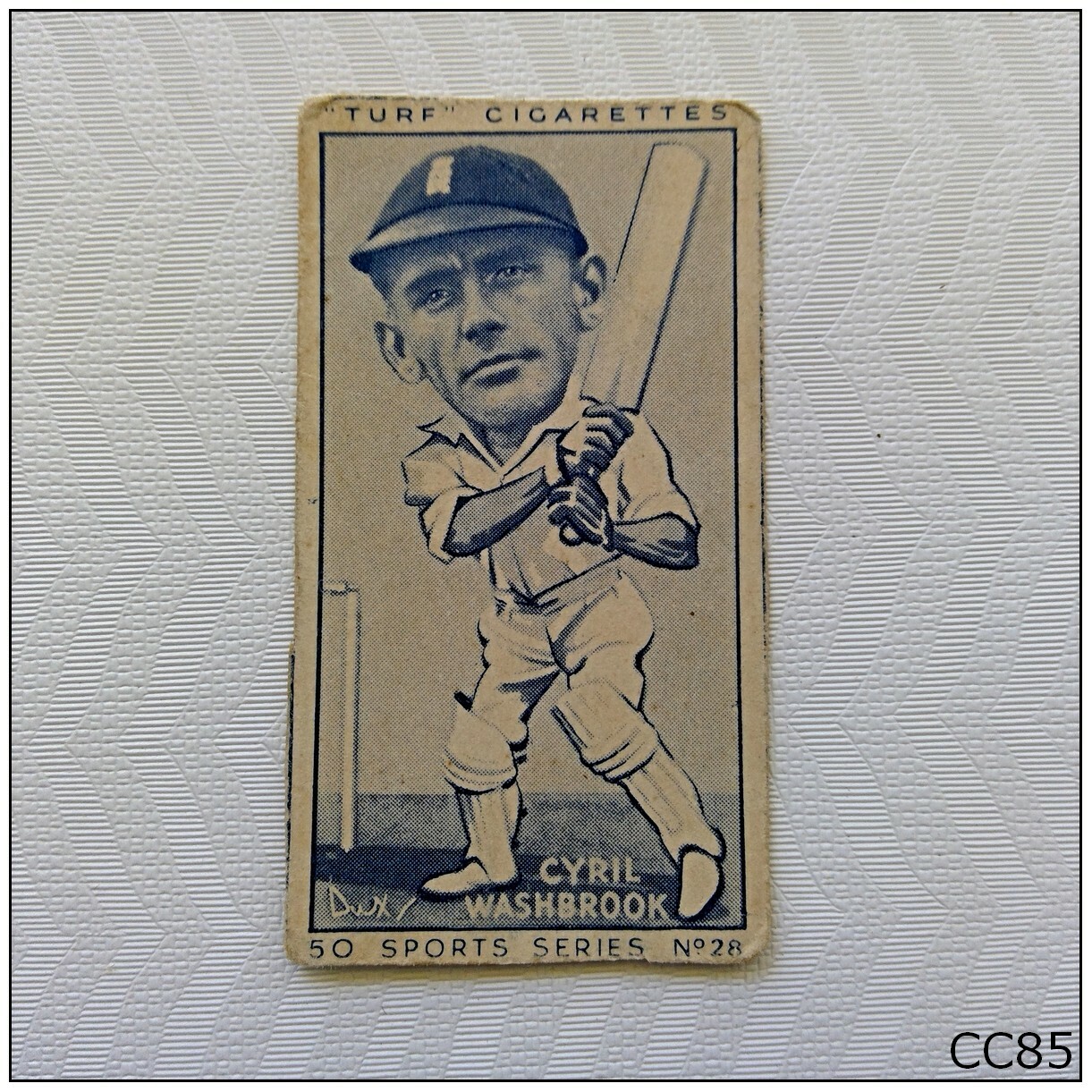 Turf Cigarette Card Sports Series #28 Cyril Washbrook Cricket (A) (CC85) Turf Cigarette Card Sports Series #28 Cyril Washbrook Cricket (A) (CC85)