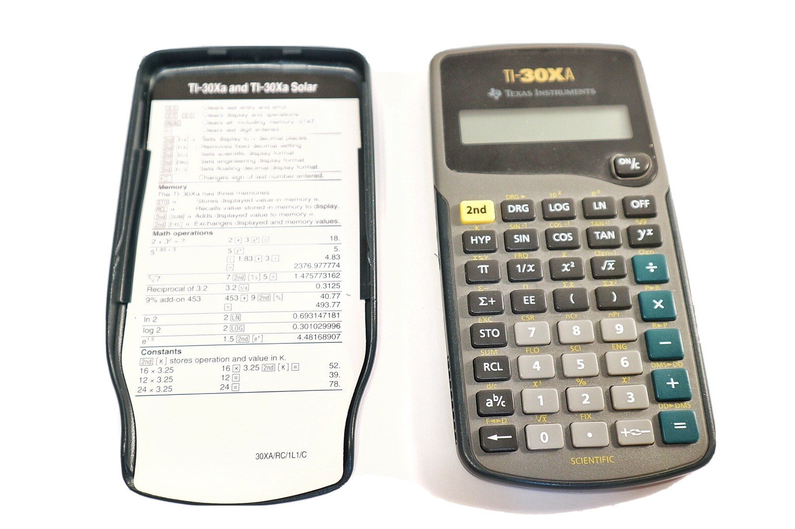 Vintage TI-30XA Scientific Calculator Cover Electronics Tested & Works! 05