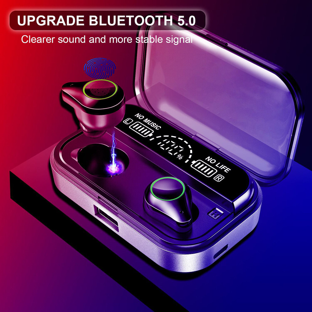 True Wireless Earbuds Bluetooth 5.0 Waterproof Headset Headphones With Mic Case True Wireless Earbuds Bluetooth 5.0 Waterproof Headset Headphones With Mic Case