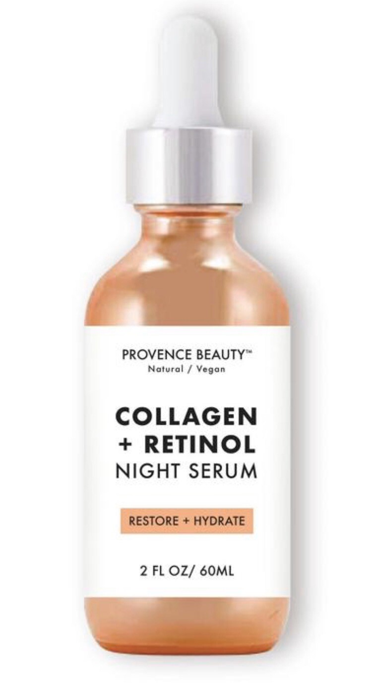 PROVENCE BEAUTY NIGHT SERUM – COLLAGEN + RETINOL | RESTORE + HYDRATE, 2 Fl Oz. PROVENCE BEAUTY NIGHT SERUM – COLLAGEN + RETINOL | RESTORE + HYDRATE, 2 Fl Oz.