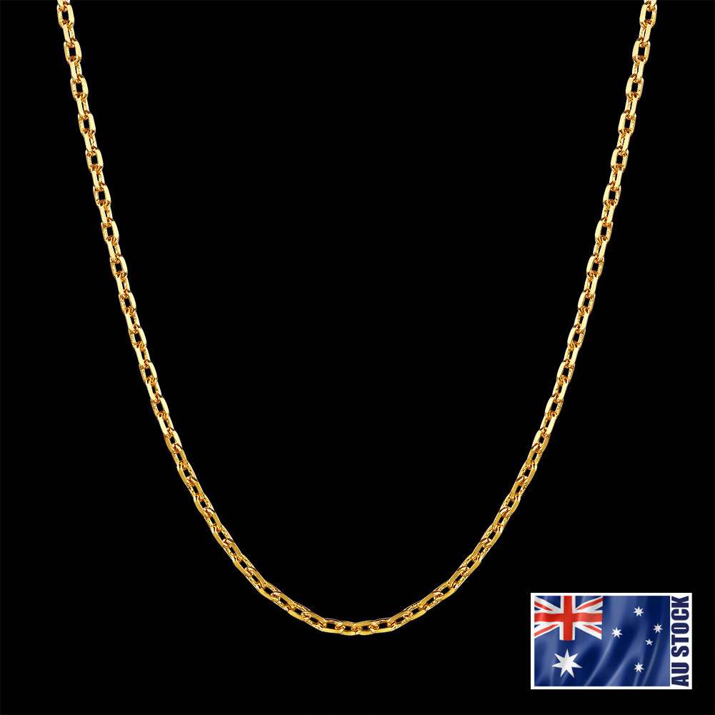 18K Yellow Gold GP 1.5mm Link Necklace Anchor Chain For Pendant WHOLESALE PRICE 18K Yellow Gold GP 1.5mm Link Necklace Anchor Chain For Pendant WHOLESALE PRICE
