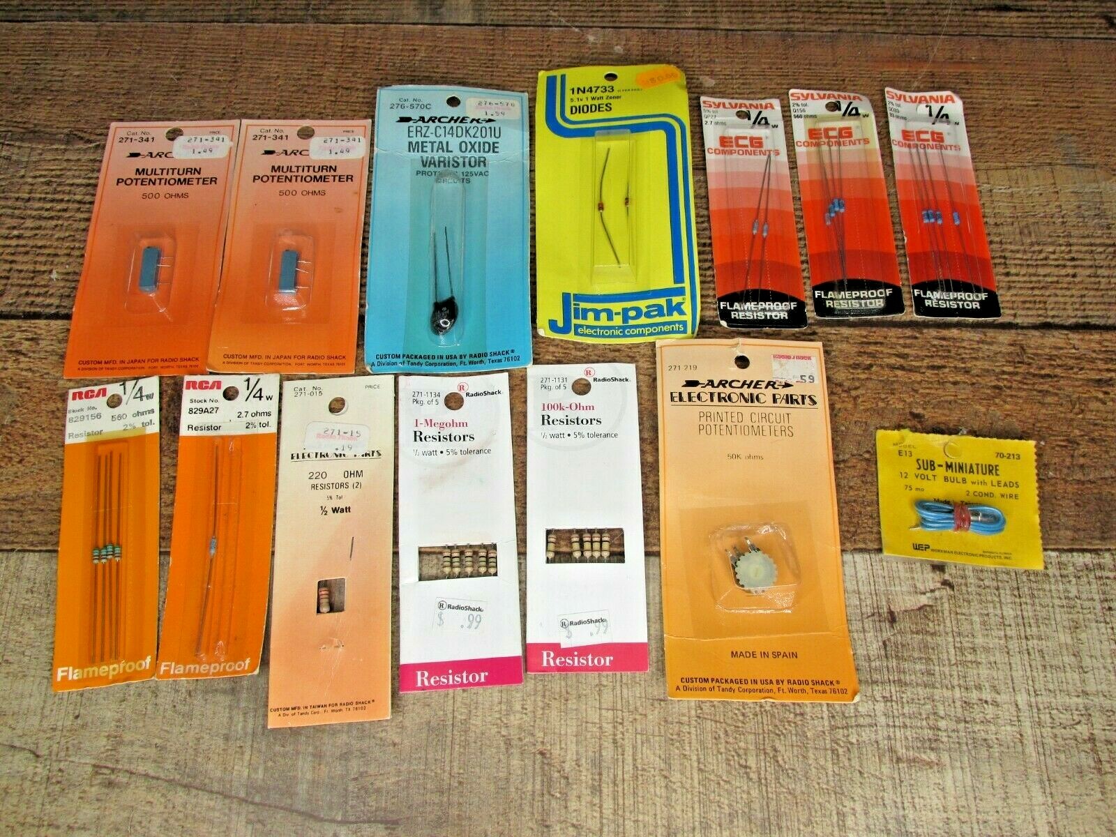 Vintage Mixed Lot Of Electronics Potentiometer, Varistor, Resistors ETC
