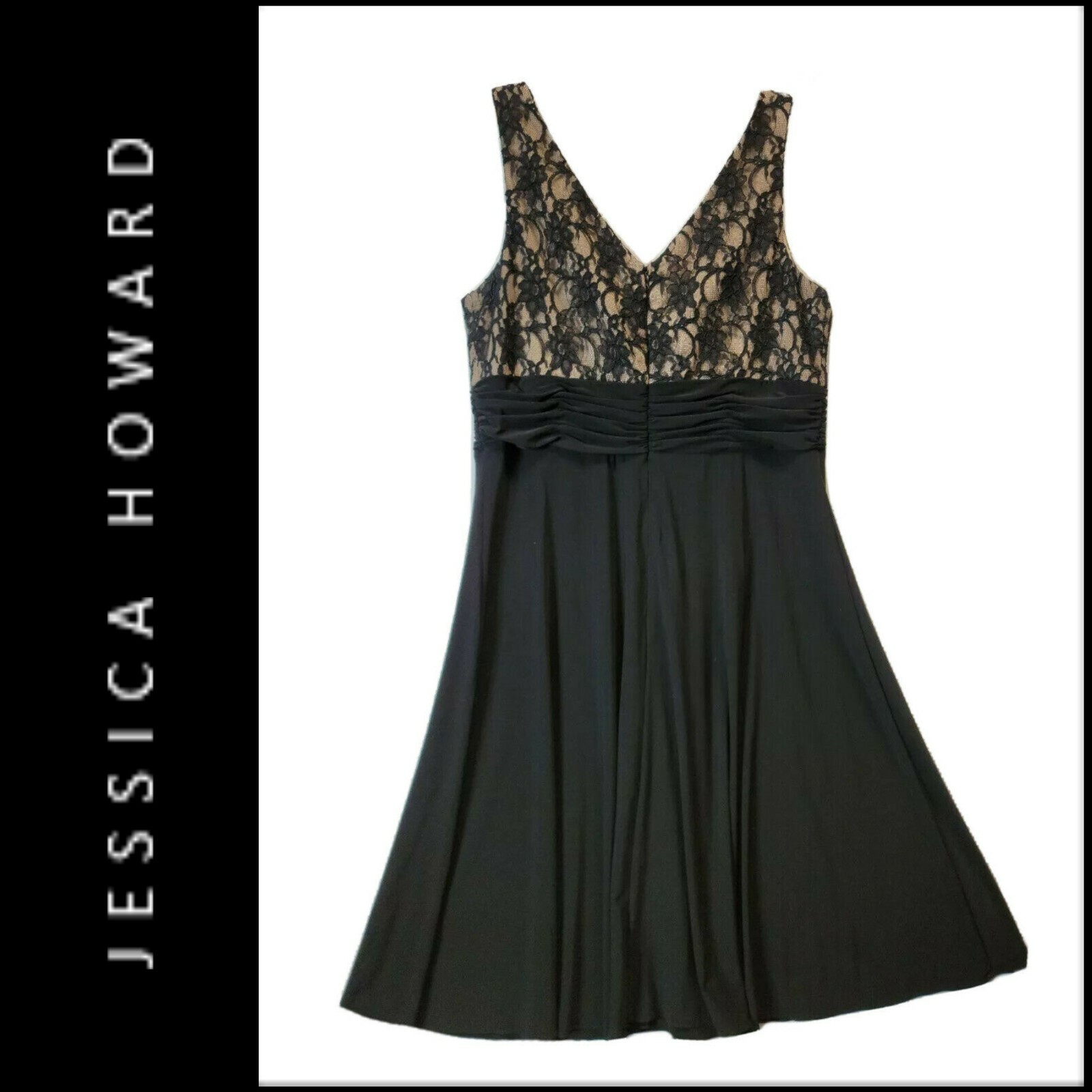 Jessica Howard Womens Cocktail Formal Lace Sleeveless Dress Size 16 Black Jessica Howard Womens Cocktail Formal Lace Sleeveless Dress Size 16 Black
