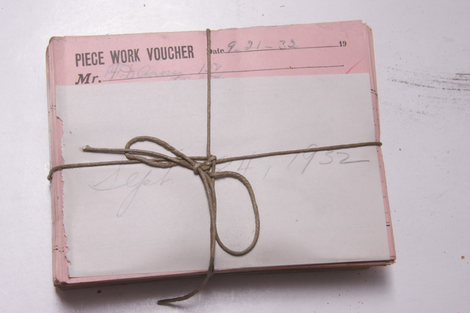 Sept 24 1932 Lamson Goodnow Piece Work Voucher Maunfacturing Pay Ephemera E44C Sept 24 1932 Lamson Goodnow Piece Work Voucher Maunfacturing Pay Ephemera E44C