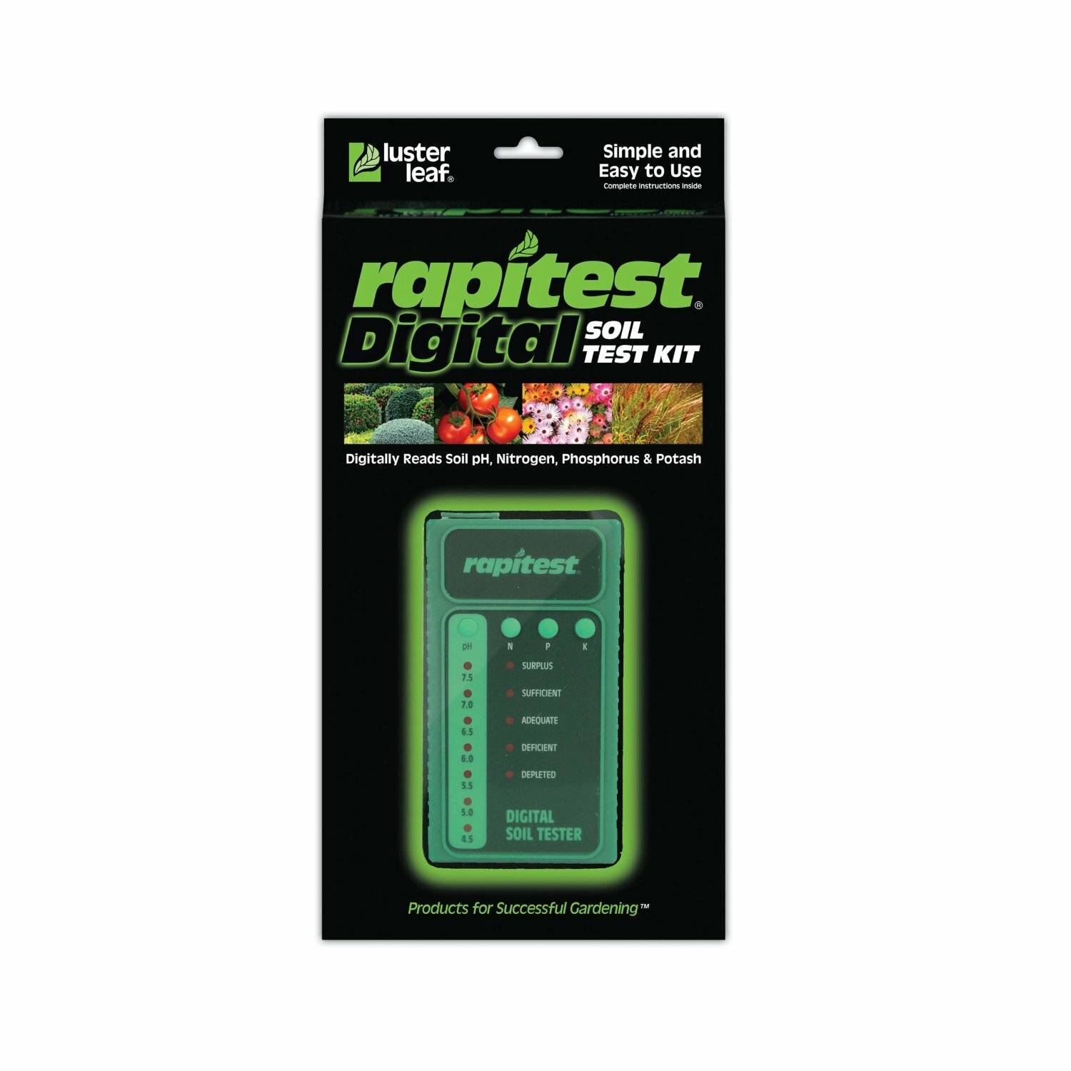 Luster Leaf 1605 Rapitest Digital Soil Testing Kit For Garden Lawn Plant Flower